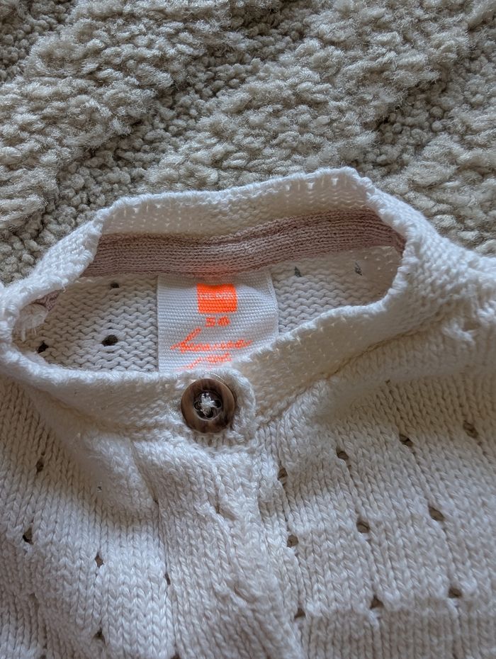 Gilet écru, léger, bébé fille 1 mois, Hema - photo numéro 3