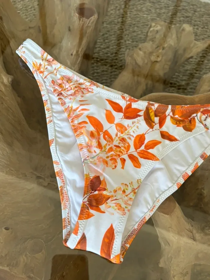 Bas de maillot de bain Livia blanc fleurs 40 - photo numéro 3