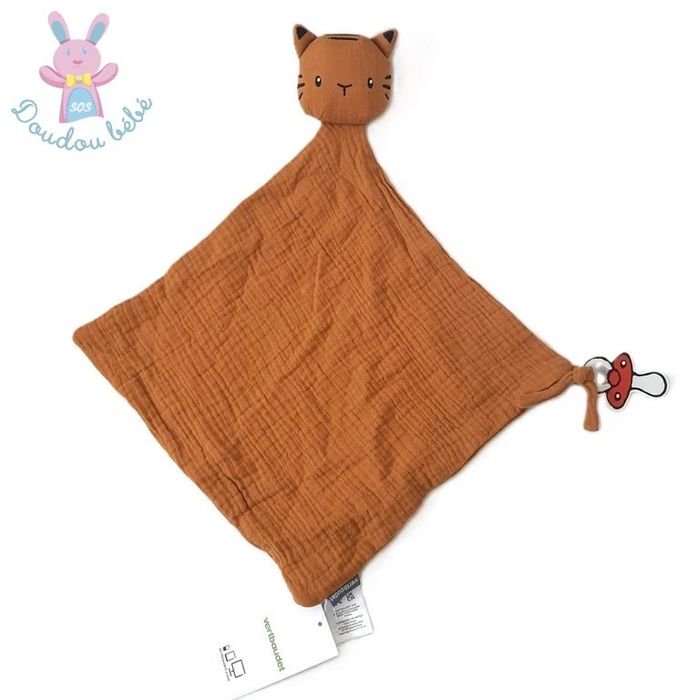 Doudou plat TIGRE lange marron noir Vertbaudet