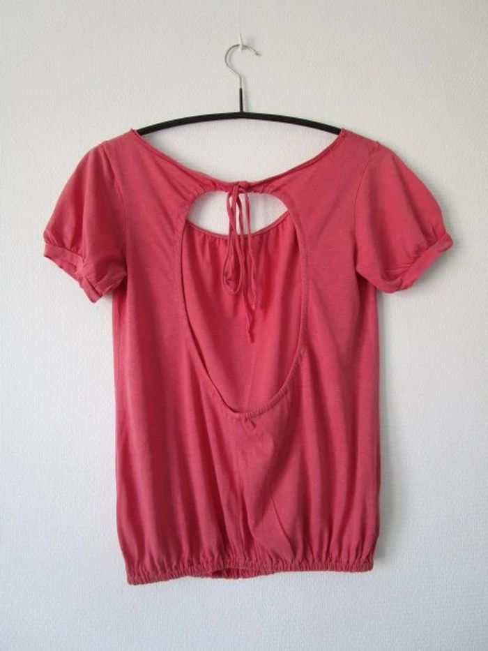 T-shirt rose dos nu Mango S TBE - photo numéro 6