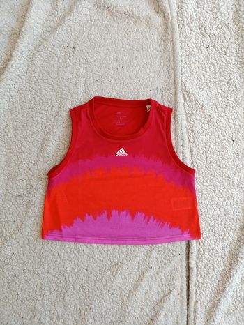 Débardeur crop top Adidas Primegreen rouge/rose Aeroready sport vintage