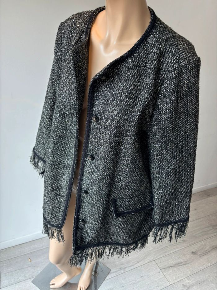 Veste mi longue à frange Zara xl - photo numéro 5