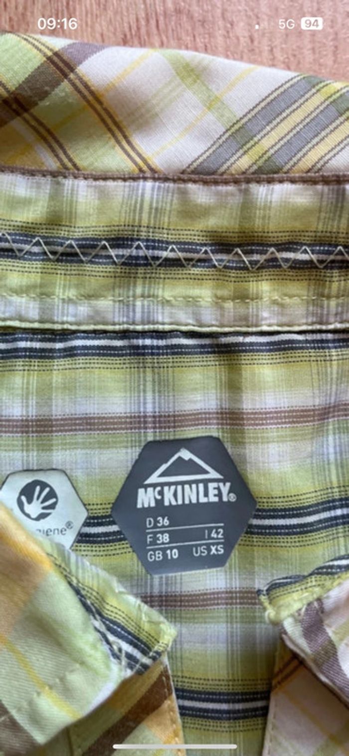 Chemise technique femme Mac Kinley/ XS /Jaune à carreaux /Excellent état - photo numéro 3