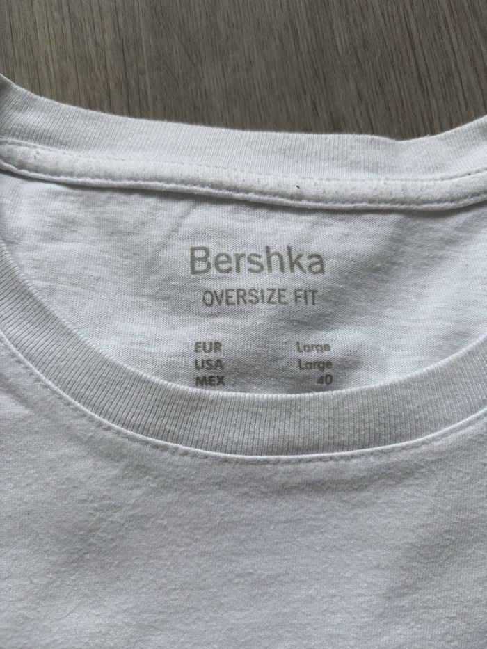 T-shirt blanc oversize Bershka – Taille L - photo numéro 3