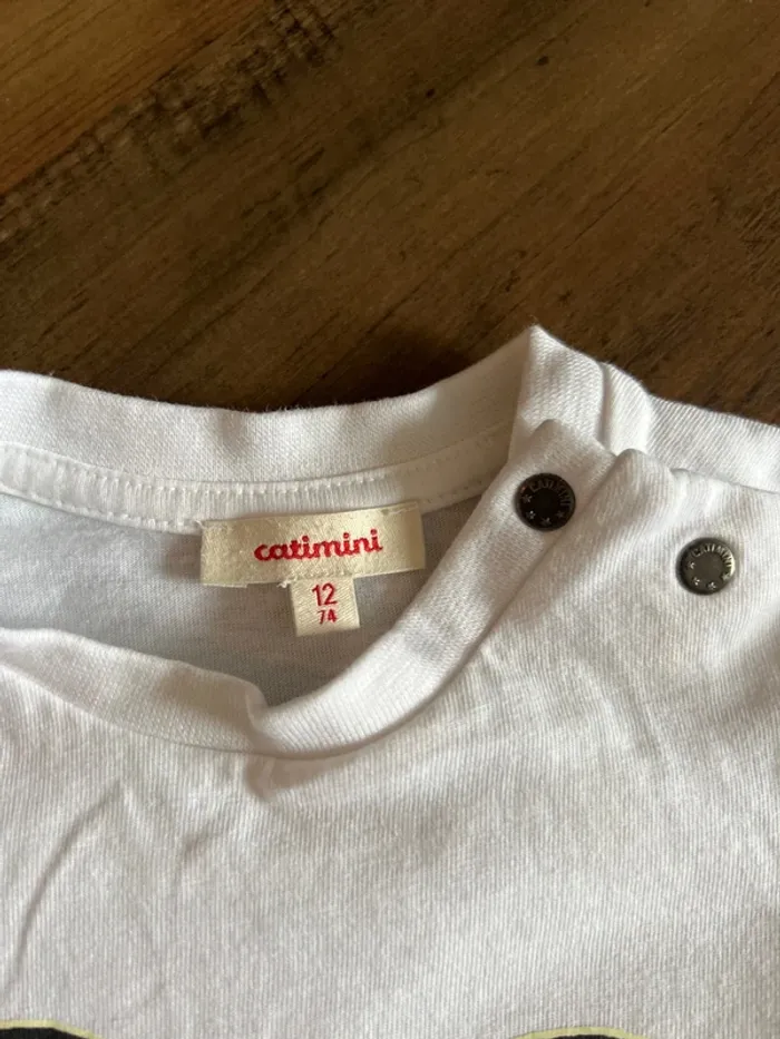 T shirt blanc catimini 12 mois - photo numéro 5
