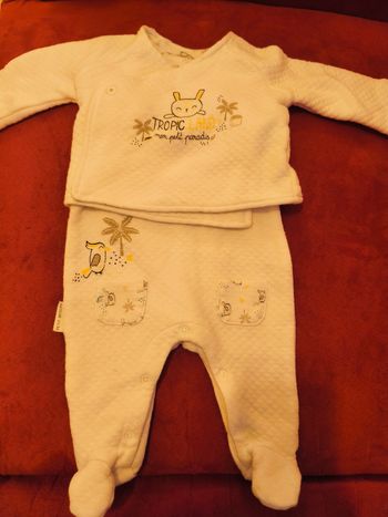 Ensemble combinaison et gilet naissance PETIT BÉGUIN