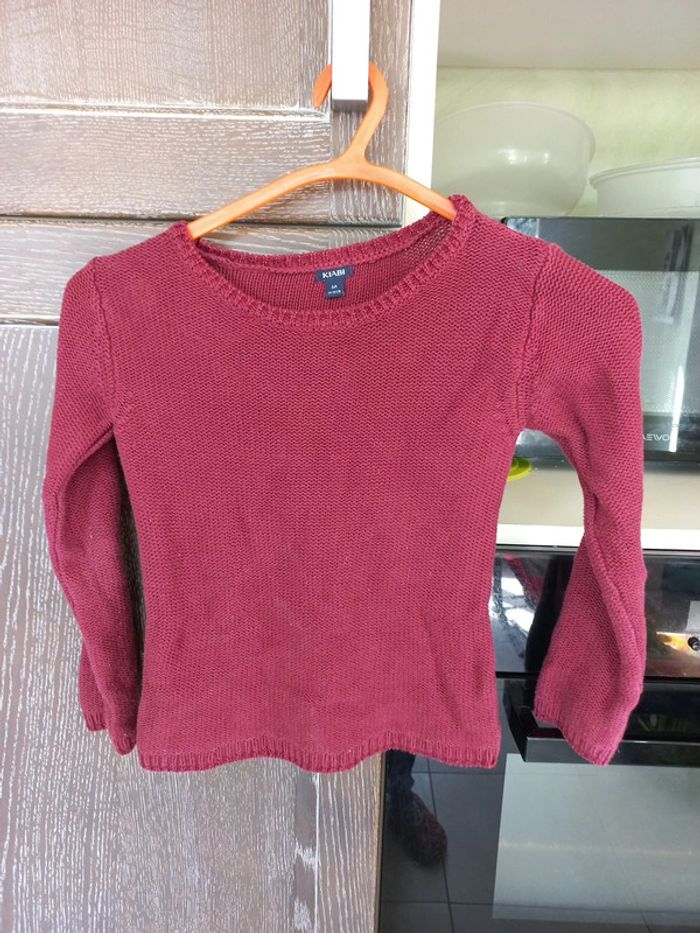 Pull en mailles 6 ans bordeaux