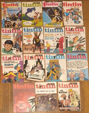 Lot de 15 anciens magazines Tintin vintage