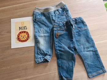 Lot de 2 jeans 1 an