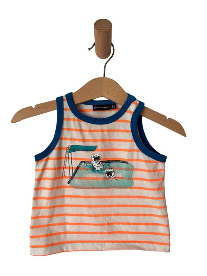 Ensemble d’été bleu et orange fluo - Sergent Major 6 mois (68cm) - photo numéro 2