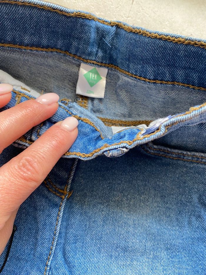 Lot jean fille 12 mois Zara denim rose blanc - photo numéro 13