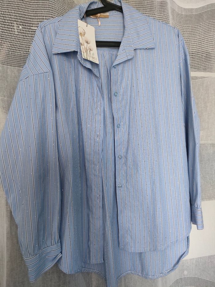 Chemise bleue jean rayé