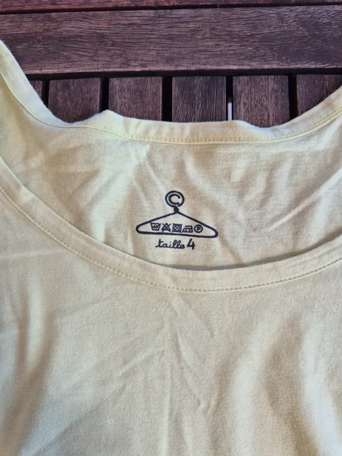 T-Shirt Cache Cache jaune en coton T.42 - photo numéro 5