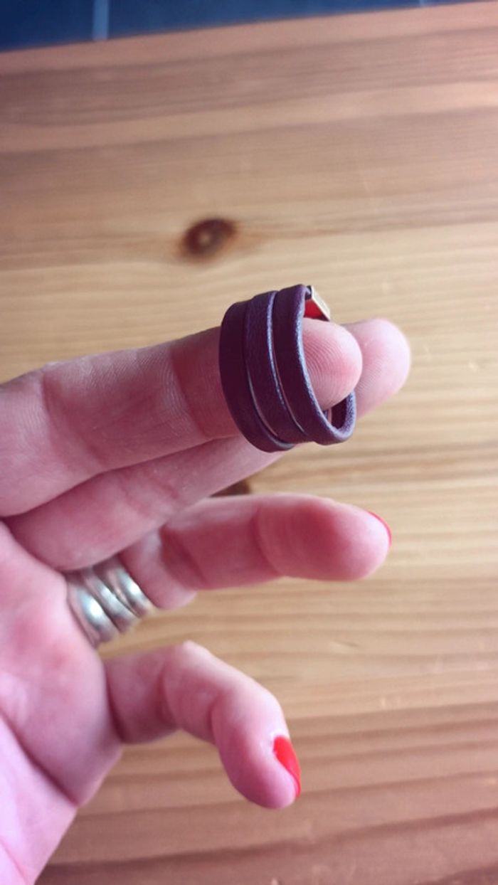 Bague en cuir et argent 925 - photo numéro 4