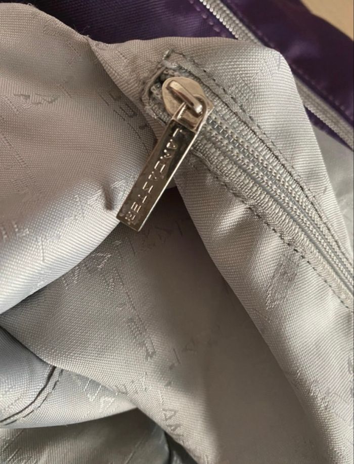 Sac à main violet petit noeud Lancaster tissu Paris prune - photo numéro 6
