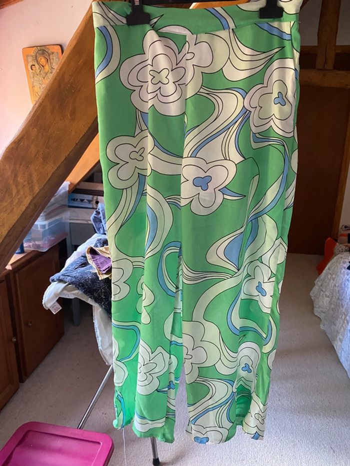 Pantalon fluide jambes larges été taille L