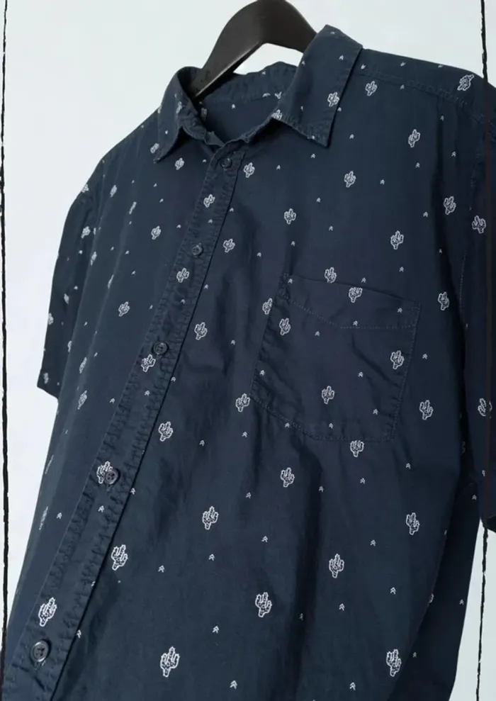 Chemise été bleu motif cactus 100% coton Kiabi Taille XXL - photo numéro 6