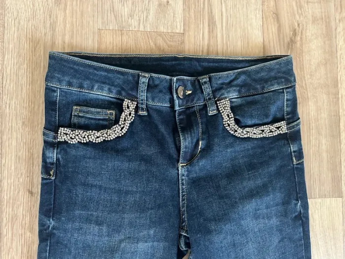 Liu jo jean bleu brut, strass sur poche femme, taille Fr 36 / us 26 - photo numéro 2