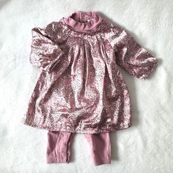 Combinaison rose satinée fleurs bébé fille 3 Mois