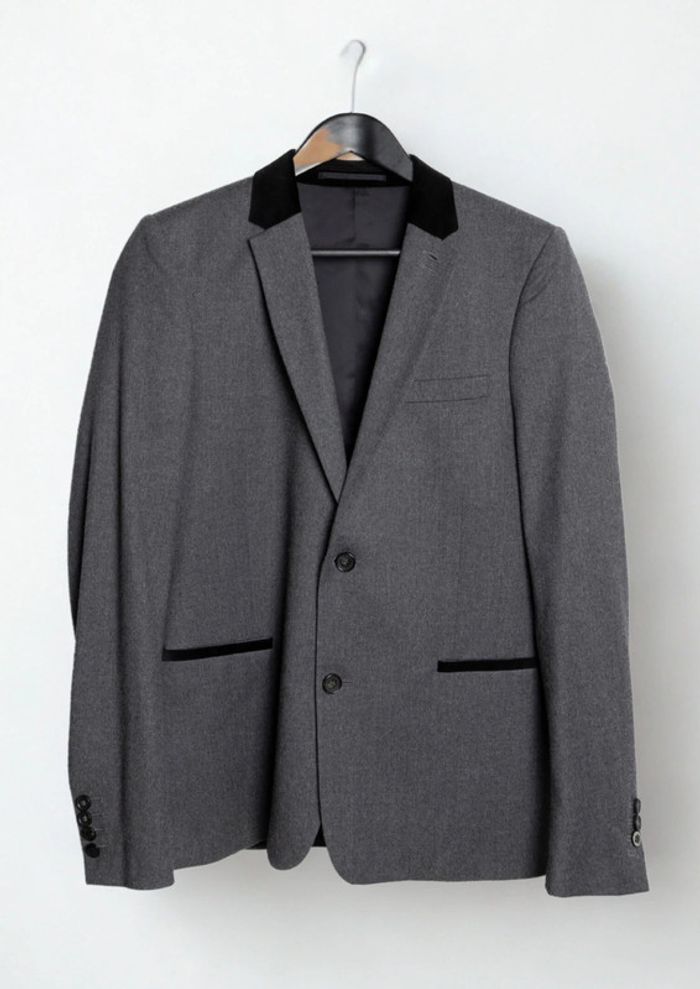 Veste Blazer costume bicolore gris noir • Blazer suit jacket black grey The Kooples Taille 48 (M)