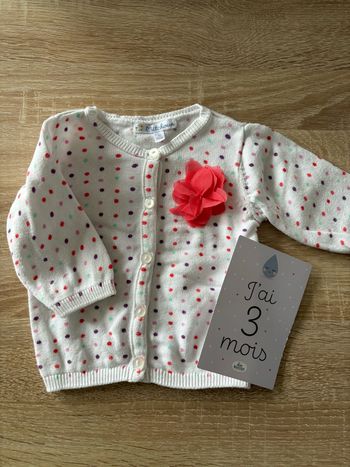 Gilet blanc à pois Kitchoun t.3m