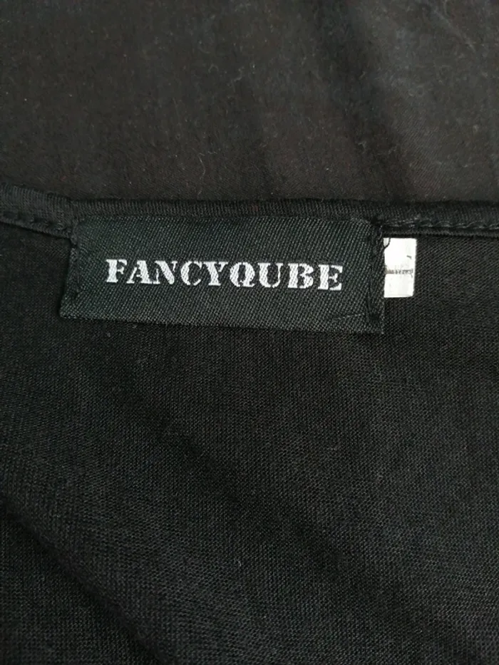 Top noir et jaune à nouer avec logo batman / fancyqube / (L) - photo numéro 3
