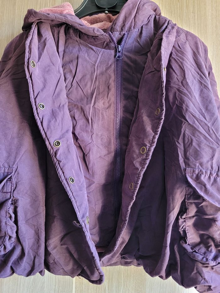 Manteau avec capuche et moufles fille 24 mois 86 cm Sergent-major - photo numéro 4