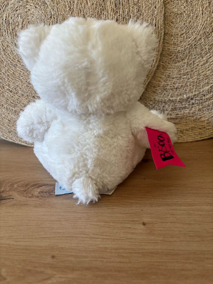 Doudou ours blanc rose bisous unicef doudou et compagnie - photo numéro 3
