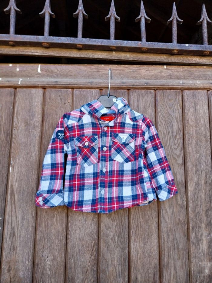 Chemise a carreau avec capuche bébé garçon 18 mois taissaia