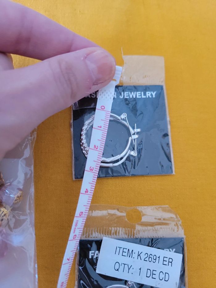 Lot paire de boucle d'oreilles percé perles créole pendentif - photo numéro 8