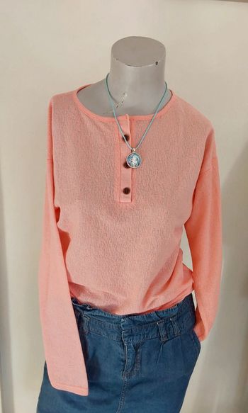 Haut blouse fluide corail T 40