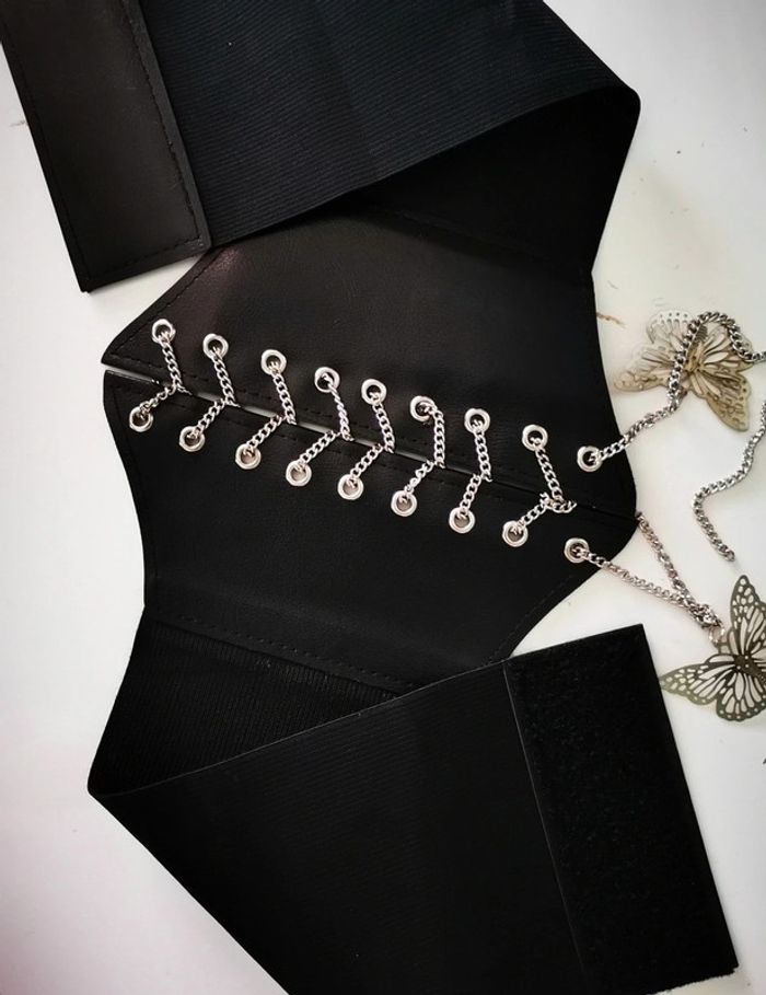 A24 ceinture gaine corset vintage rétro ajustable noire - photo numéro 3