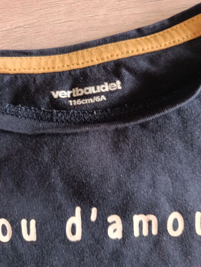 T shirt bleu coeur - photo numéro 3