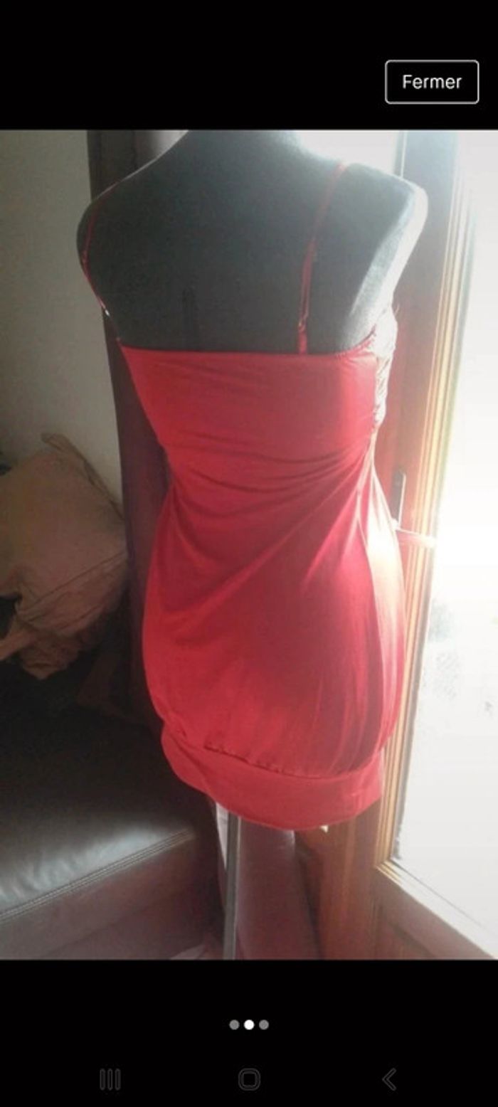 Robe soirée rouge uni - photo numéro 2