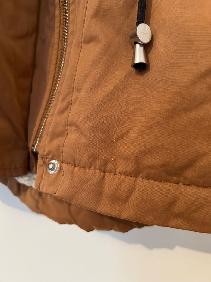 Manteau marron intérieur chaud capuche fourrure Etam 38 - photo numéro 5