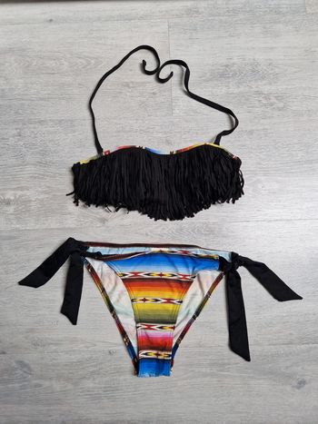 Maillot de bain bikini 2 pièces Banana Moon noir et multicolore taille 36