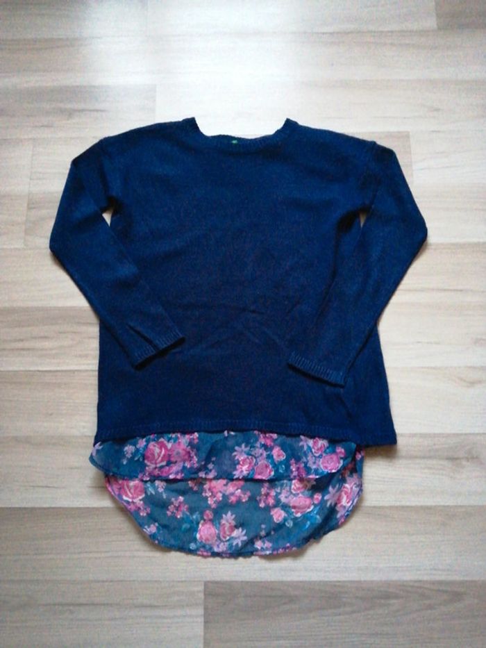 Pull ouvert dans le dos avec empiècement chemise