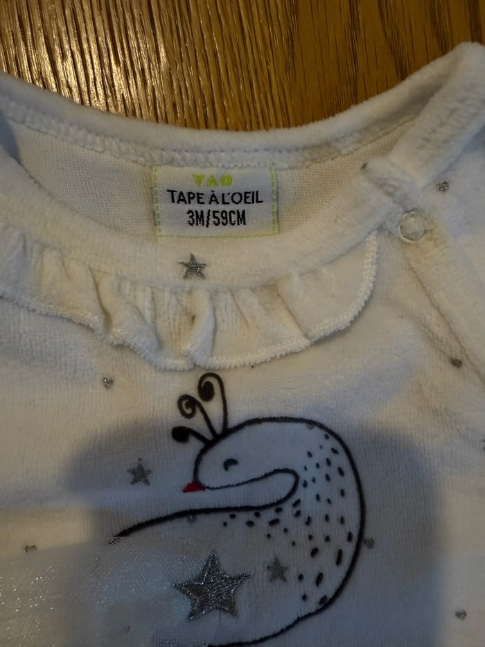 Pyjama bébé fille Tape à l’œil 3 mois – Blanc très bon état - photo numéro 3