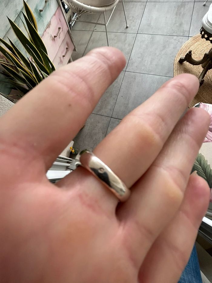 Bague en argent massif strasseée - photo numéro 4