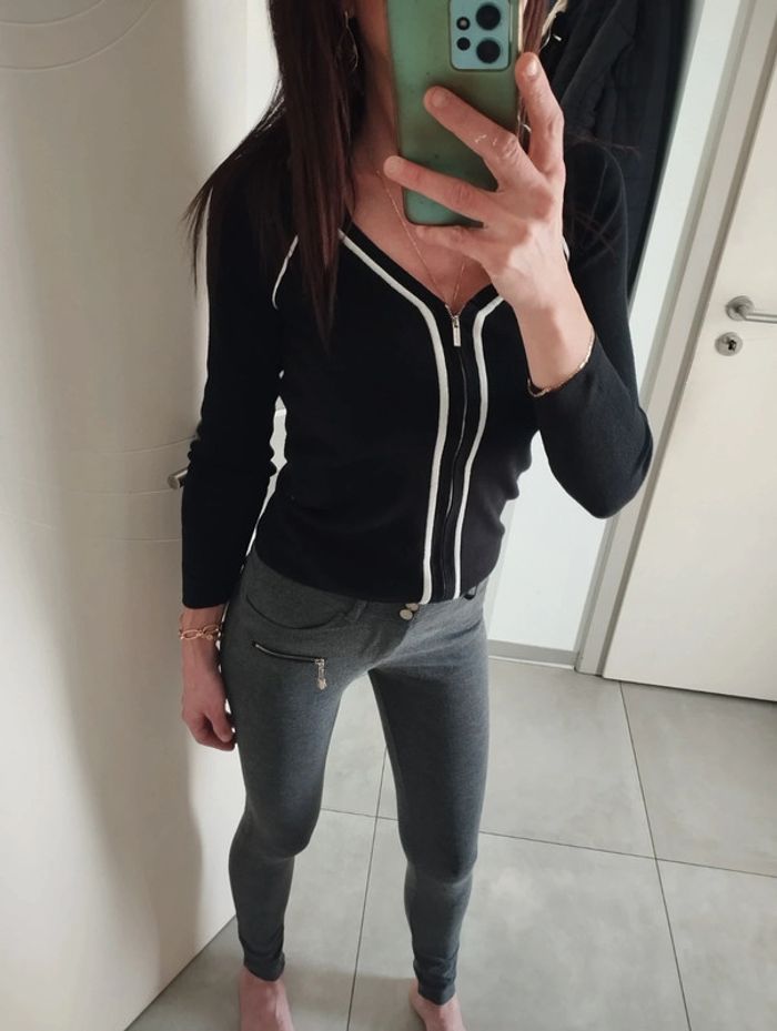 Pantalon jogging moulant Morgan gris foncé taille XS - photo numéro 3