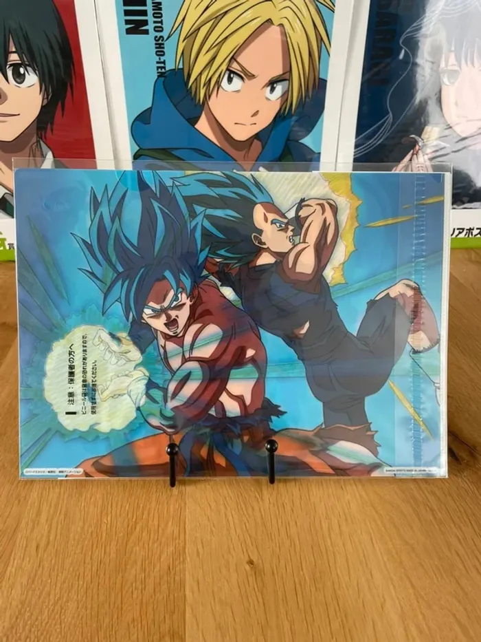 Dragon Ball - Lot de 2 clear files Son Goku SSJ Blue, Vegeta SSJ Blue, Broly Ichiban Kuji - photo numéro 2