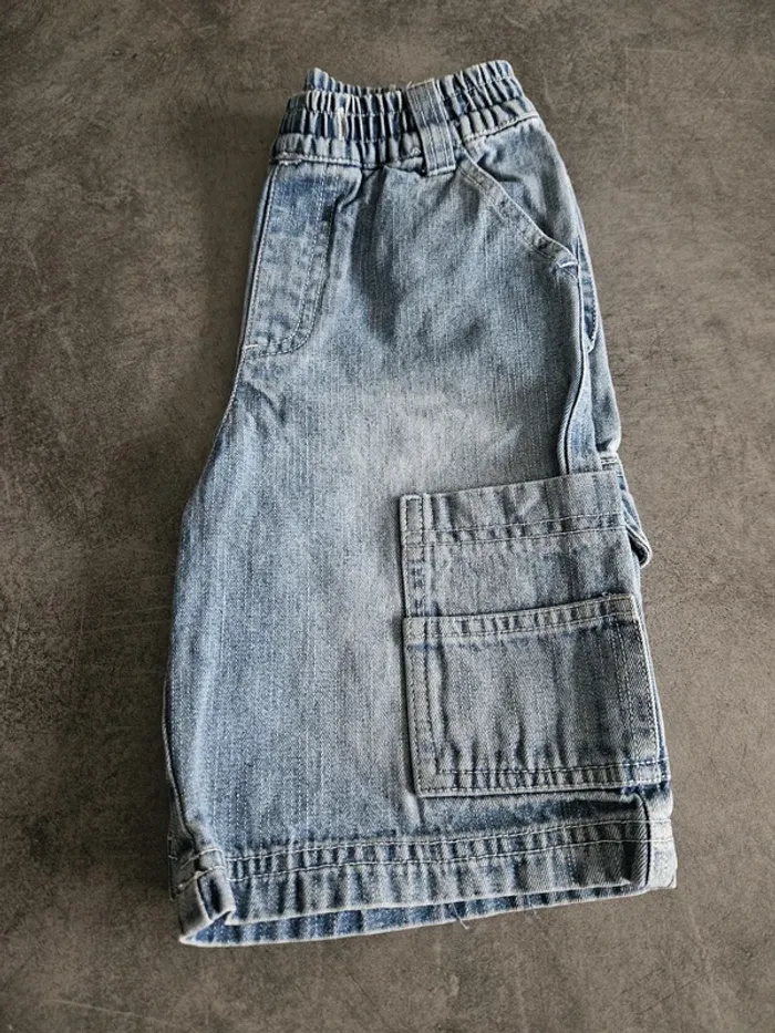 Short cargo en jean élastiqué garçon - Taille 5 ans - Kokodo - Bleu - photo numéro 9