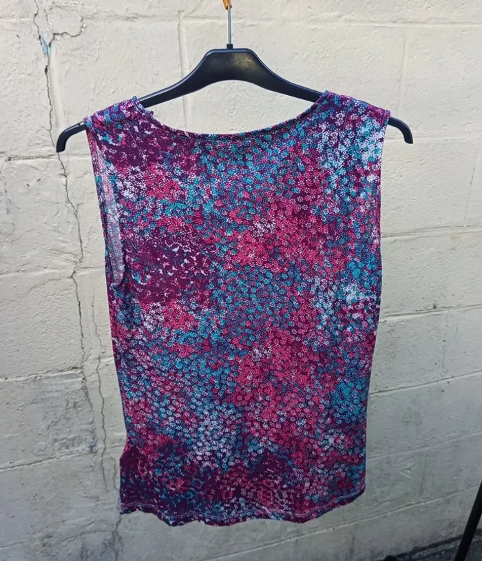 Top sans manches fleuri multicolore 38/40 - photo numéro 2
