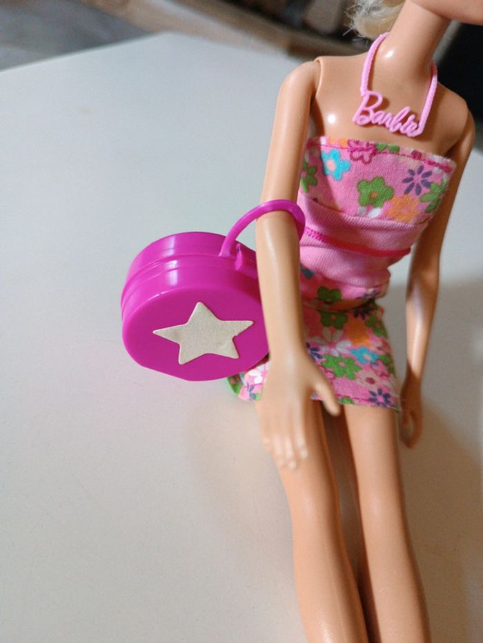 Poupée doll mattel barbie mannequin 2010 blonde hair blond jupe longue purple violet robe sac - photo numéro 10