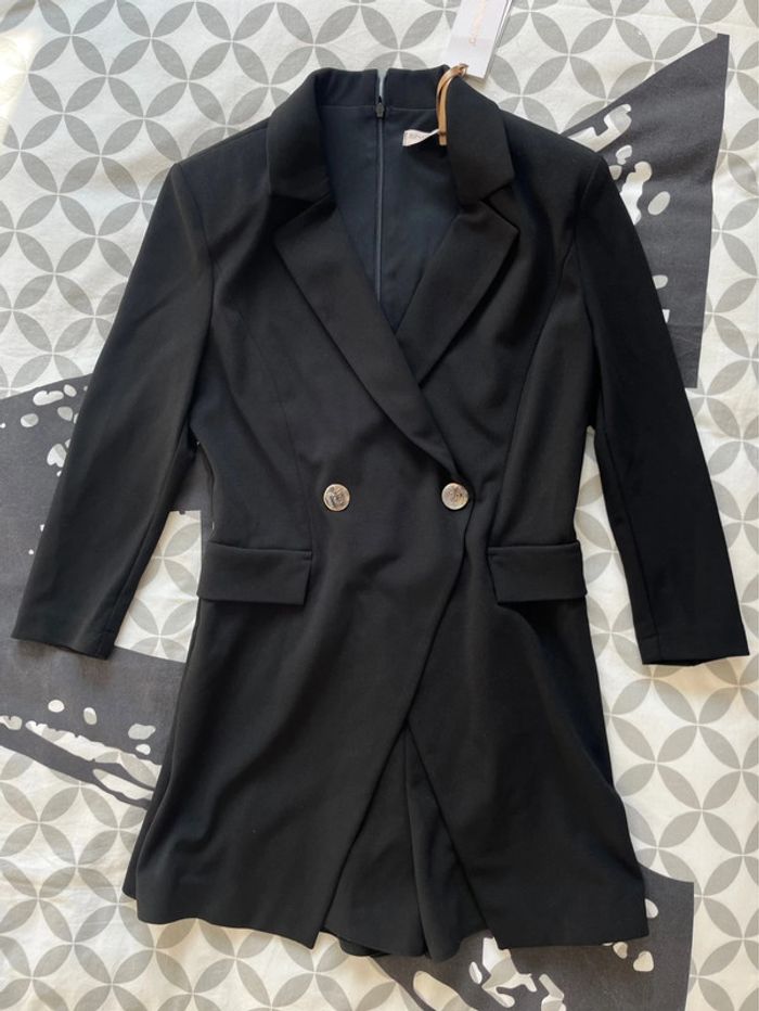 Rinascimento combishort combi short combinaison noire effet robe veste tuta abito pantalone XS (34) - photo numéro 2