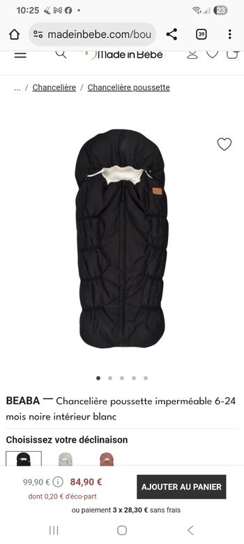 Chancelière hivers imperméable pour poussette