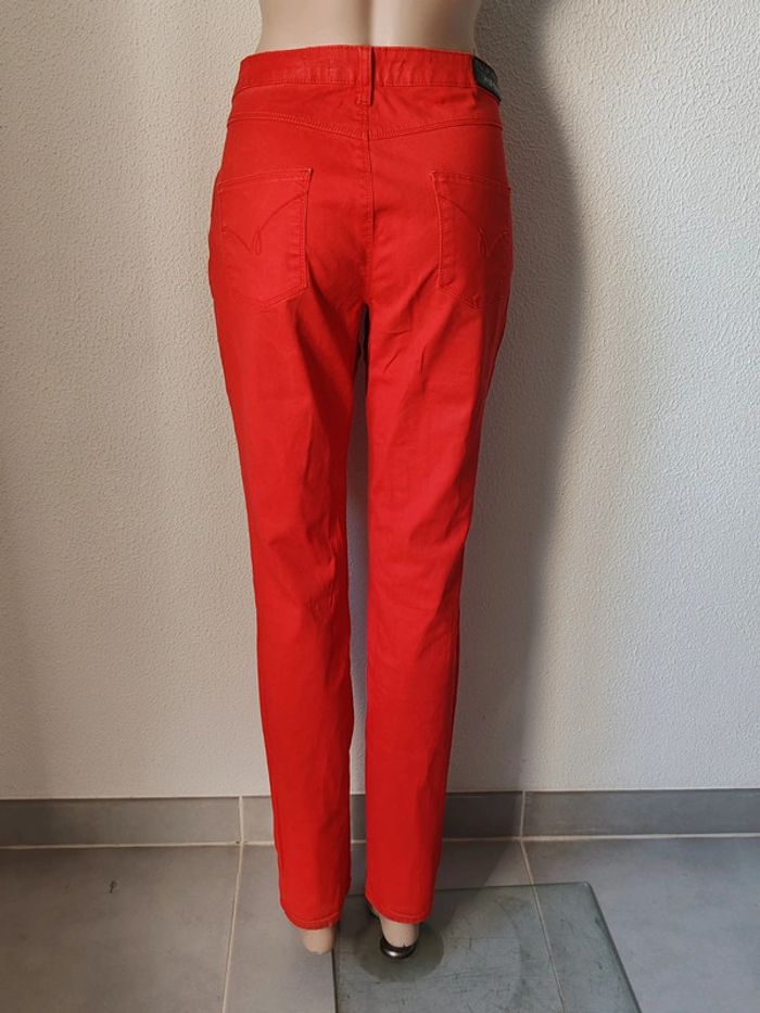 Pantalon enduit skinny rouge - photo numéro 2