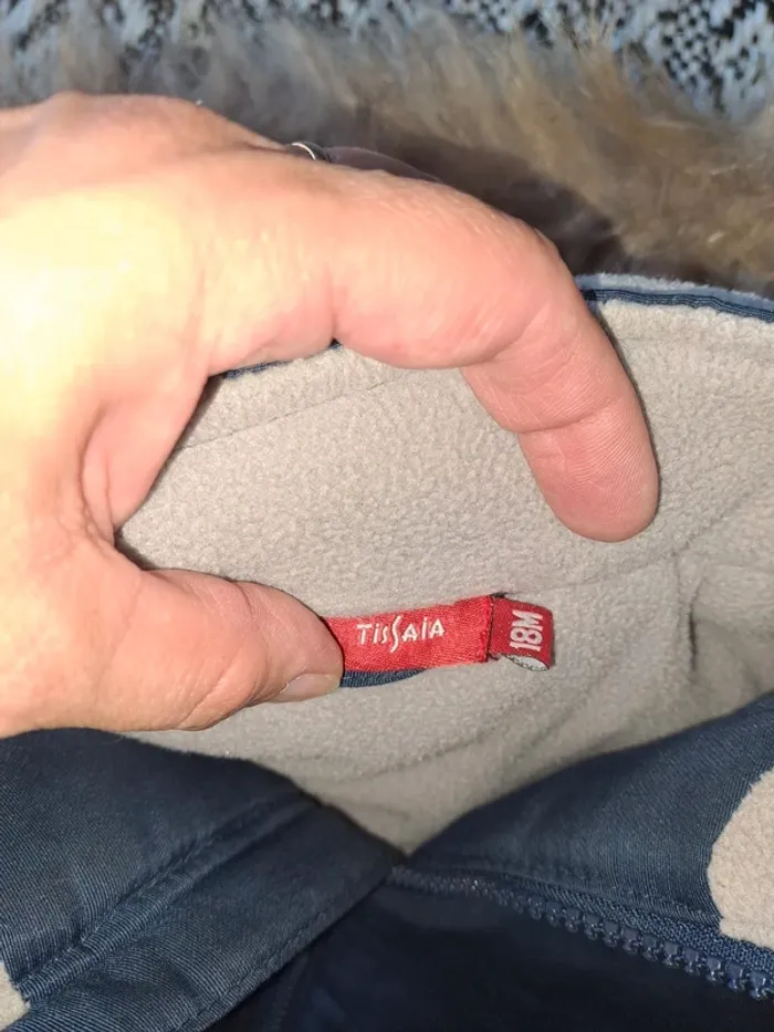 Manteau doublé chaud garçon tissaia 18 mois super état - photo numéro 8