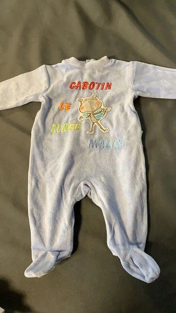 Pyjama bébé 6 mois bleu fermeture pression