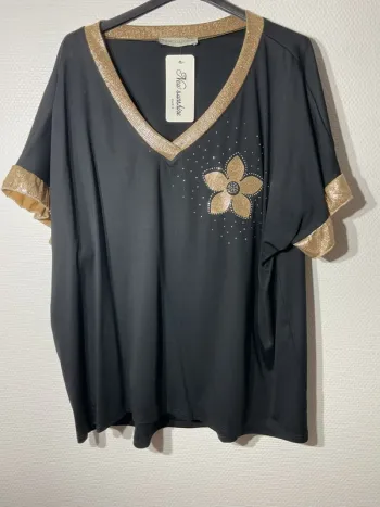 T-shirt « fleurs » femme taille unique (38-44)-new sunshine - neuf avec étiquette